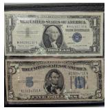 $1 1957 A & $5 1934 A Silver Certificates