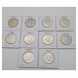 10 1965 Silver Clad Kennedy Half Dollars