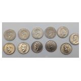 11 Bicentennial Eisenhower Dollars