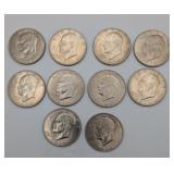 Ten 1971 Eisenhower Dollars