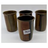 Mack Chrisco Seagrove NC Pottery- 4 Large Tumblers