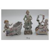 Three Victorian Revival Porcelain Figurines/Vases