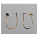 14k Chain Hoop Earrings 0.7 Grams