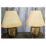 Pair of Brass Lamps w/ Chinoiserie Finials