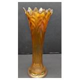 Northwood Leaf Columns Carnival Glass Vase