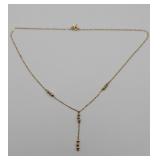 10k Beaded Drop Necklace 1.2 Grams