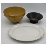 Mixing Bowl, Sieve, Ironstone Platter - Chips