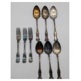 9 Pieces of Antique Silver Plate Flatware