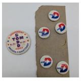 Tom Dodd Connecticut Political Buttons