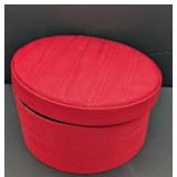 Red Moire Box w/ Clear Glass Orb Ornament