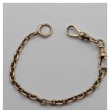 Antique Yellow Gold Watch Chain Signed 14K