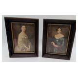 2 Small Framed Prints of 19th Century Beauties