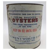 O E Wentworth Baltimore Gallon Oyster Can