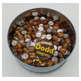 Tin w/ Collection of Chris Dodd Congress Buttons