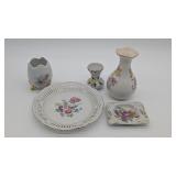 5 Small Floral Porcelains inc US Zone Germany