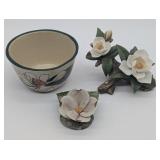Dogwood & Magnolia Sculptures & Bowl