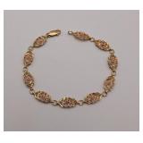 10k Yellow and Rose Gold Bracelet, 7' 3.5 Grams
