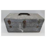 Galvanized Tackle Box and Contents