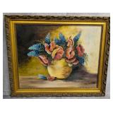 Poppies and Lupine Painting on Board