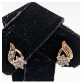 10K Diamond Floral Earrings 1.4 Grams