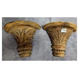 2 Gorgeous Carved Wood Bracket Shelves