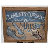Framed Clements Copseys Oyster Sign Print