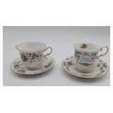 Two English Porcelain Cups & Saucers