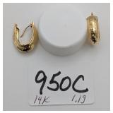 14k Hoop Earrings 1.1 Grams