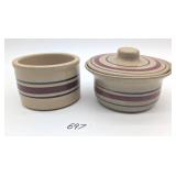 2 Small Banded RRP Roseville Crock Bowls
