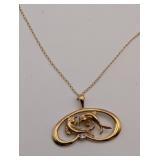 14k Fish Pendant on 18' Chain, 2 Grams