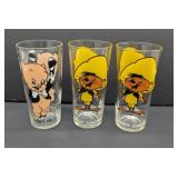 3 Looney Tunes Pepsi Cartoon Glasses
