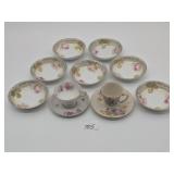 2 Floral Cups & Saucers & 7 Bowls