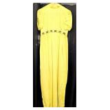 C 1970 Yellow Dress w/ 1970 Dry Cleaning Receipt