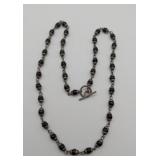 Sterling & Onyx Bead Necklace