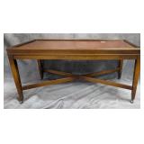 Mahogany Coffee Table w/ Tooled Leather Top