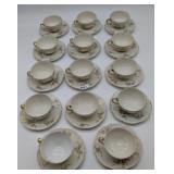 14 Theodore Haviland Rosalinde Cups & Saucers