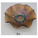 Northwood Horehound Three Fruits Ruffled Bowl