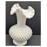 Fenton Hobnail Milk Glass Vase