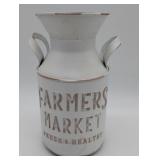 Farmers Market Painted Galvanized Milk Can Vase