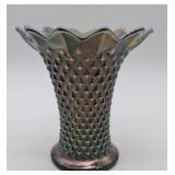 Northwood Diamond Point Green Squatty Size Vase