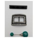 3 Art Deco Glass Jewelry Articles