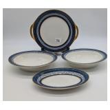 4 Haviland Mosaic Cobalt Blue Serving Pieces