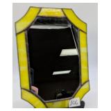 Yellow Stained Glass Framed Mirror