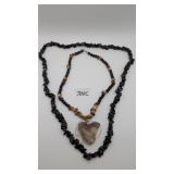 2 Gemstone Necklaces One Wire Wrapped