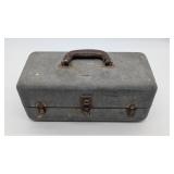 Vintage Galvanized Tackle Box & Contents