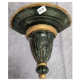 Green & Gold Finished Bracket Wall Shelf