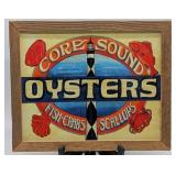 Barnwood Framed Core Sound Oysters Print
