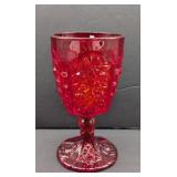 Ruby LG Wright Daisy Button Goblet UV Reactive