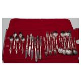 Silver Plate Flatware Set in Case Debutante Oneida