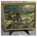 Vintage Print of Shipwrecked Crew